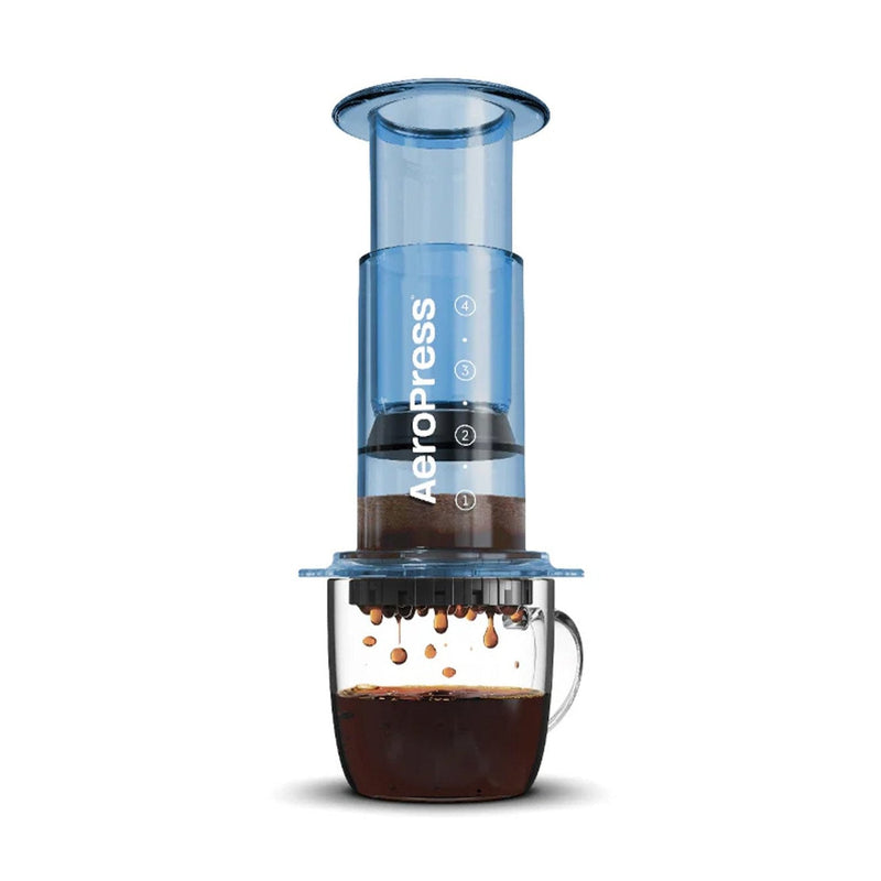 AeroPress Coffee & Espresso Maker - Clear Blue