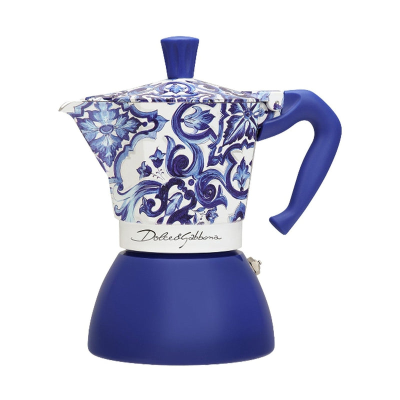 Bialetti Dolce&Gabbana Moka Induction 6 Cup Coffee Maker, Mediterranean Blue