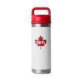 YETI Rambler 18 oz. Bottle with Chug Cap, True North White & Red